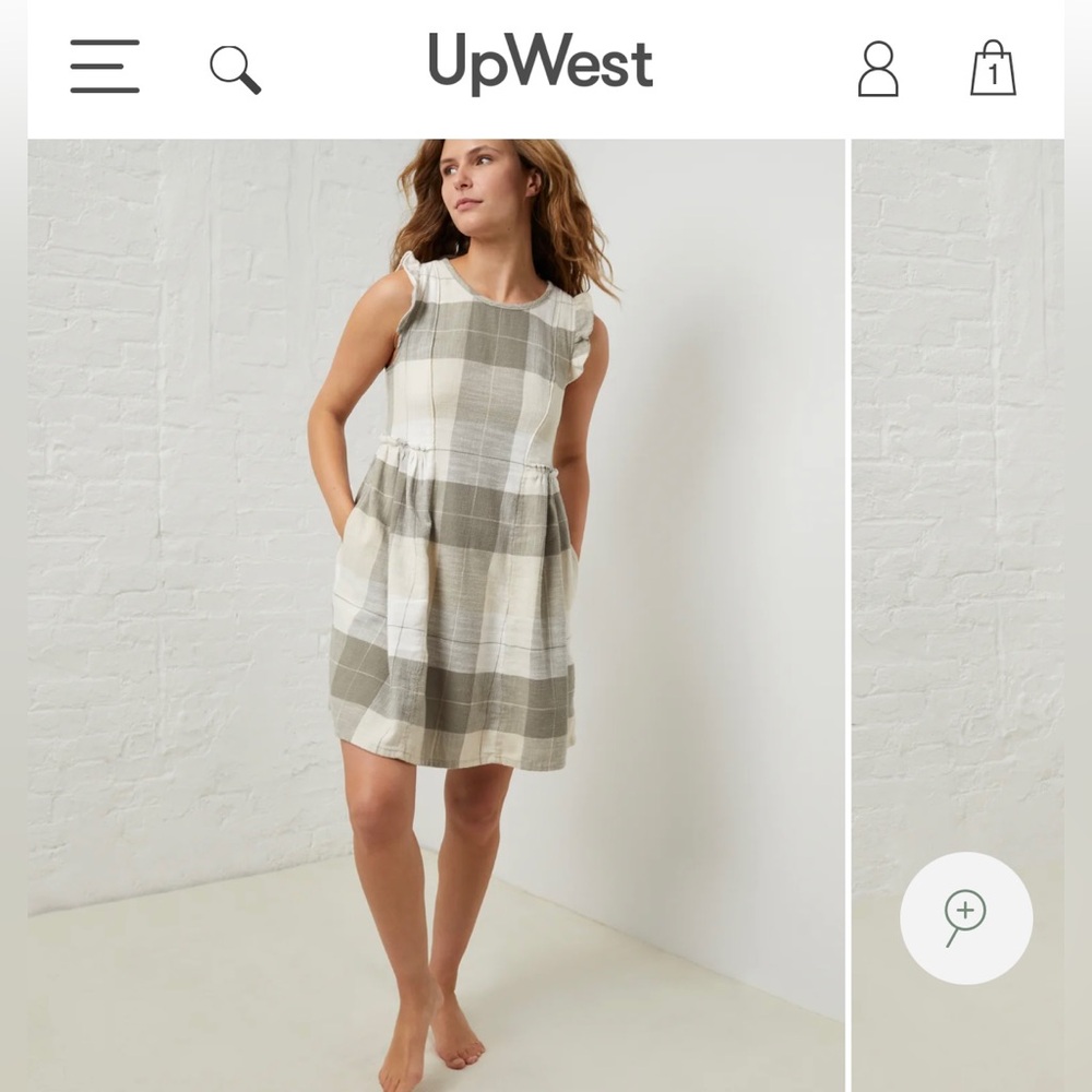 UPWEST SOFT FANNEL FLUTTER SLEEVE DRESS